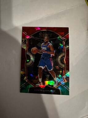 Kawhi Leonard Red Cracked Ice Prizm Insert 2020-21 Panini Select Basketball #37